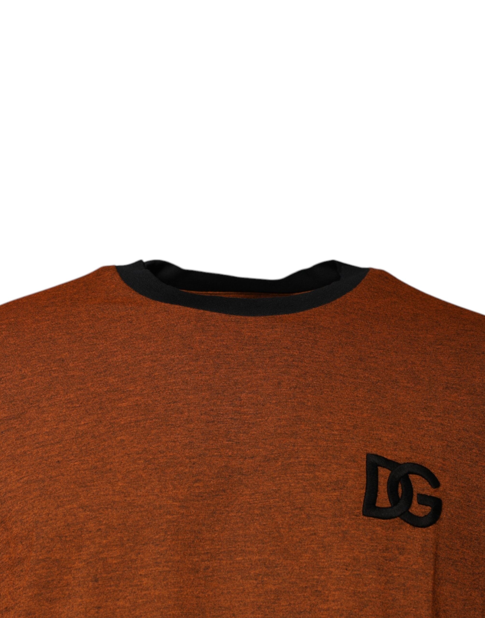 Dolce &amp; Gabbana Brown DG Logo Cotton Crew Neck T-shirt