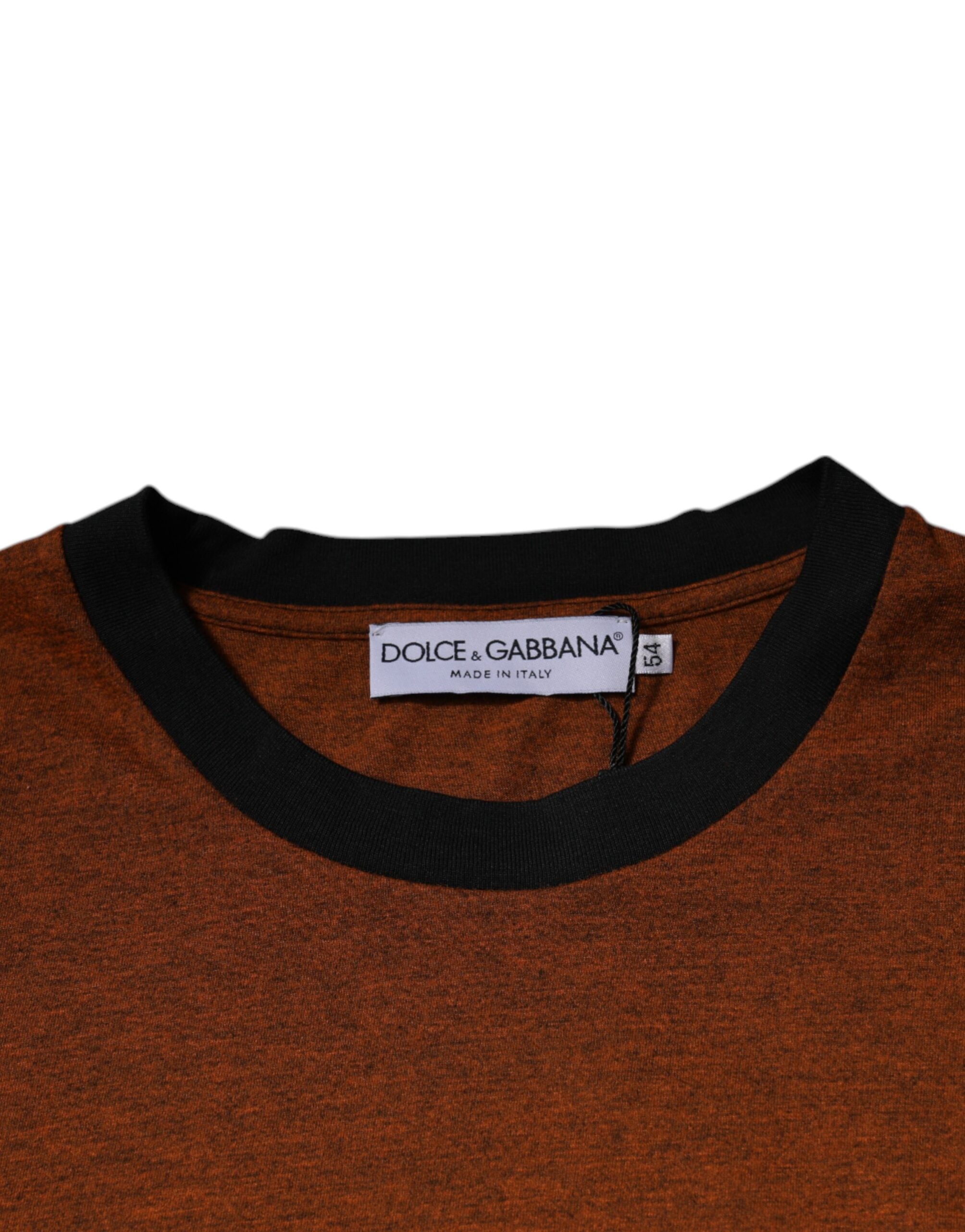 Dolce &amp; Gabbana Brown DG Logo Cotton Crew Neck T-shirt