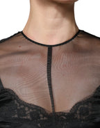 Dolce &amp; Gabbana Black Tulle A-line Midi Cocktail Gown Dress