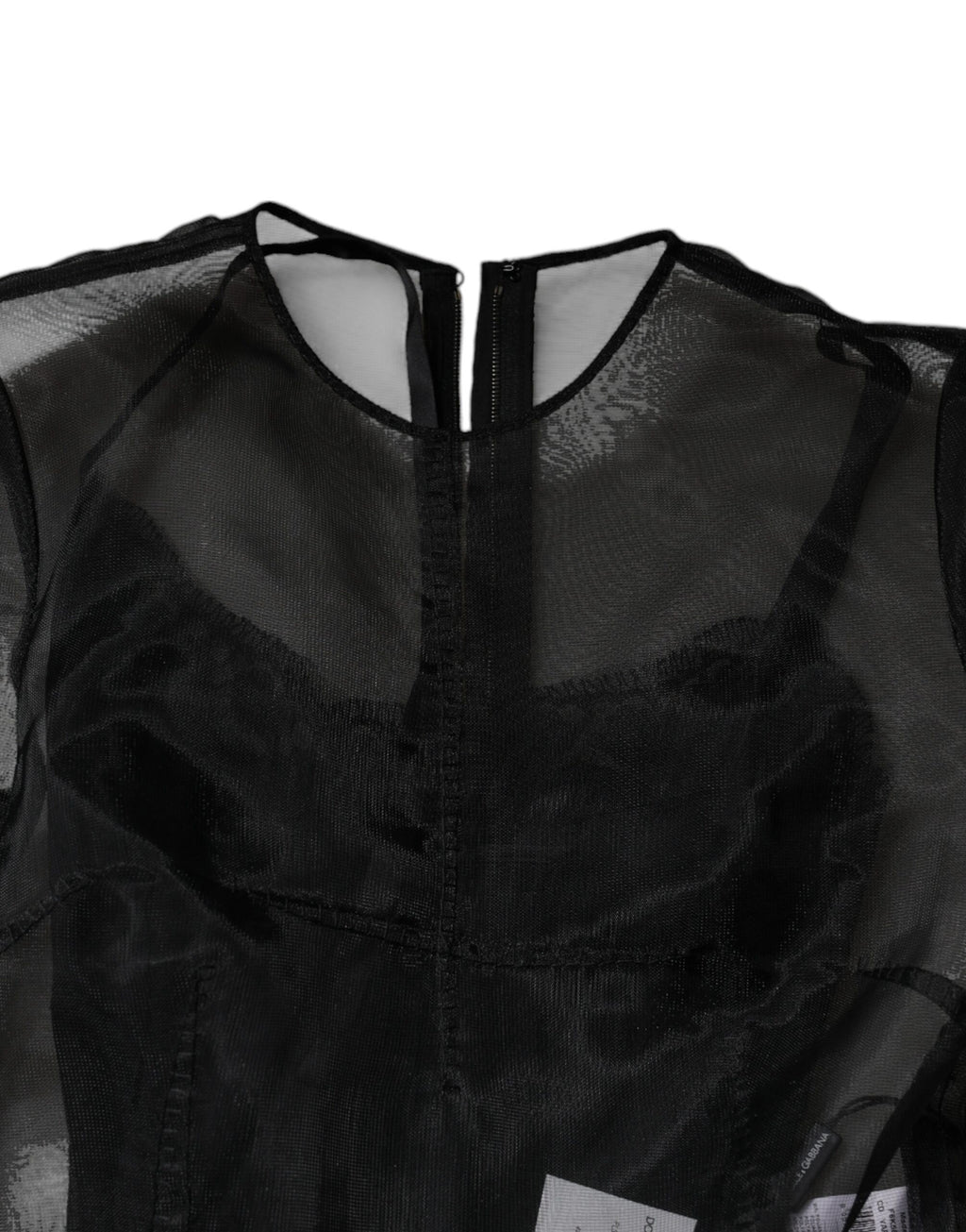 Dolce &amp; Gabbana Black Tulle A-line Midi Cocktail Gown Dress