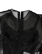 Dolce &amp; Gabbana Black Tulle A-line Midi Cocktail Gown Dress