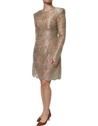 Dolce &amp; Gabbana Gold Floral Lace A-line Sheath Mini Dress