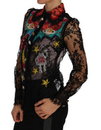 Dolce &amp; Gabbana Black Lace Crystal SPACE Shirt