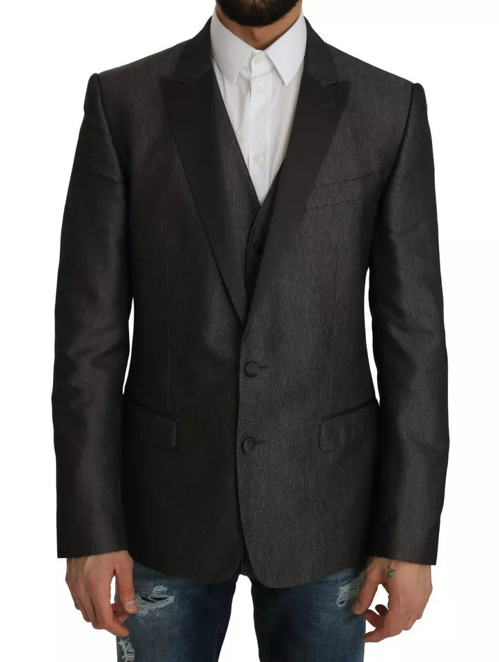 Dolce &amp; Gabbana Gray MARTINI 2 Piece Vest Coat Blazer