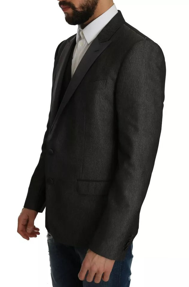 Dolce &amp; Gabbana Gray MARTINI 2 Piece Vest Coat Blazer