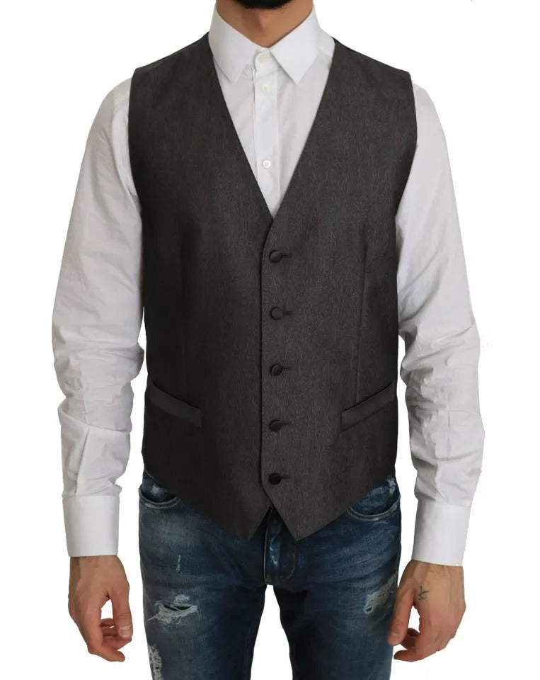 Dolce &amp; Gabbana Gray MARTINI 2 Piece Vest Coat Blazer