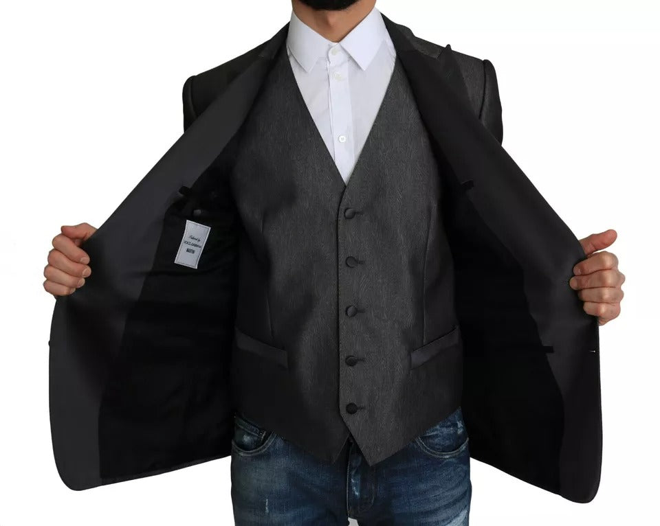 Dolce &amp; Gabbana Gray MARTINI 2 Piece Vest Coat Blazer