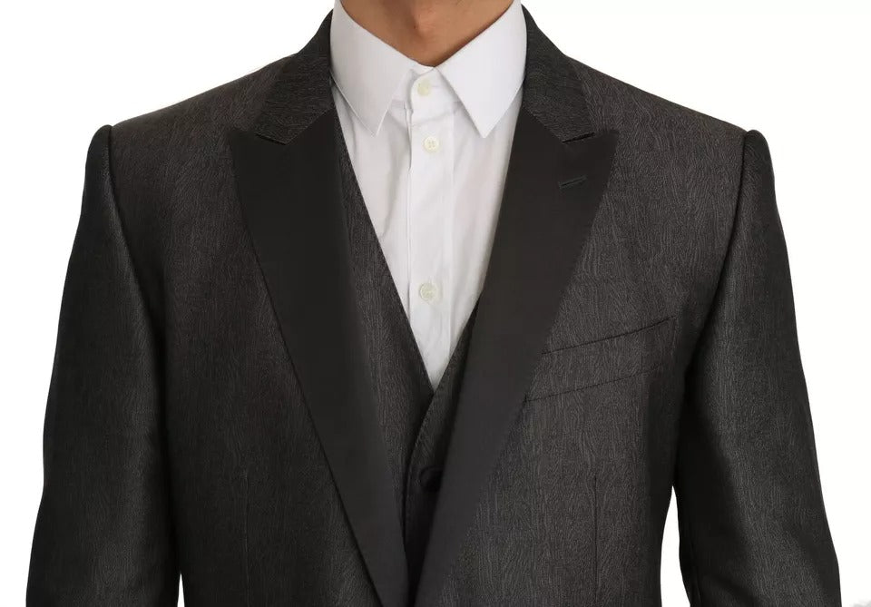 Dolce &amp; Gabbana Gray MARTINI 2 Piece Vest Coat Blazer