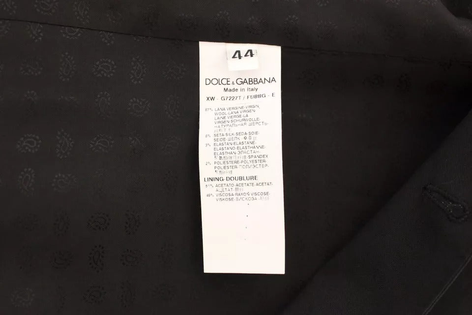 Dolce &amp; Gabbana Black Wool Silk Dress Waistcoat Jacket Vest
