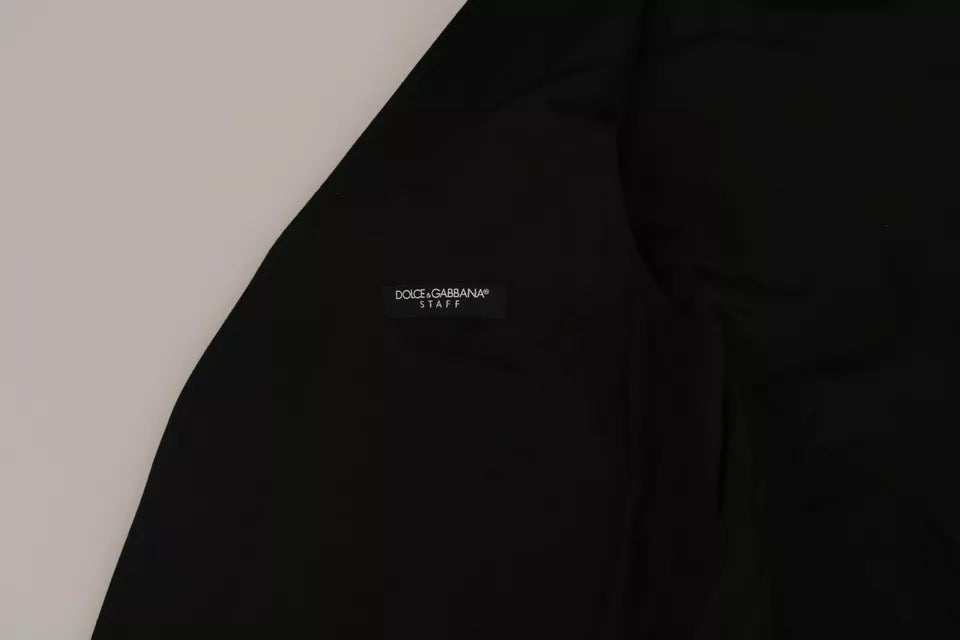 Dolce &amp; Gabbana Black Wool Logo Waistcoat Vest