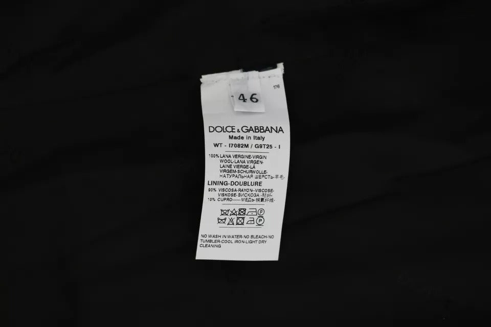 Dolce &amp; Gabbana Black Wool Logo Waistcoat Vest