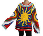 Dolce &amp; Gabbana Multicolor Sun Ruffled Top Blouse Sweater