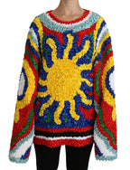 Dolce &amp; Gabbana Multicolor Sun Ruffled Top Blouse Sweater