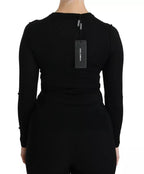 Dolce &amp; Gabbana Black Virgin Wool Long Sleeve Top Blouse Top