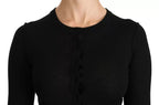 Dolce &amp; Gabbana Black Virgin Wool Long Sleeve Top Blouse Top