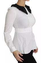 Dolce &amp; Gabbana Black White Decorative Buttons Tops Shirt Blouse