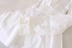 Dolce &amp; Gabbana Black White Decorative Buttons Tops Shirt Blouse