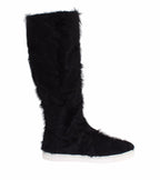 Dolce &amp; Gabbana Black Xiangao Lamb Fur Leather Boots