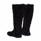Dolce &amp; Gabbana Black Xiangao Lamb Fur Leather Boots