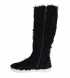 Dolce &amp; Gabbana Black Xiangao Lamb Fur Leather Boots