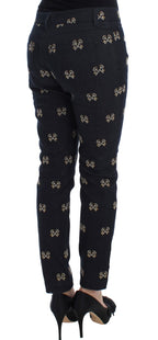 Dolce &amp; Gabbana Blue Key Embroidered Slim Fit KATE Jeans