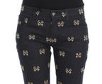 Dolce &amp; Gabbana Blue Key Embroidered Slim Fit KATE Jeans