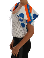 Dolce &amp; Gabbana White Polka Silk Corset Bustier Top