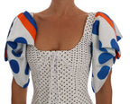 Dolce &amp; Gabbana White Polka Silk Corset Bustier Top