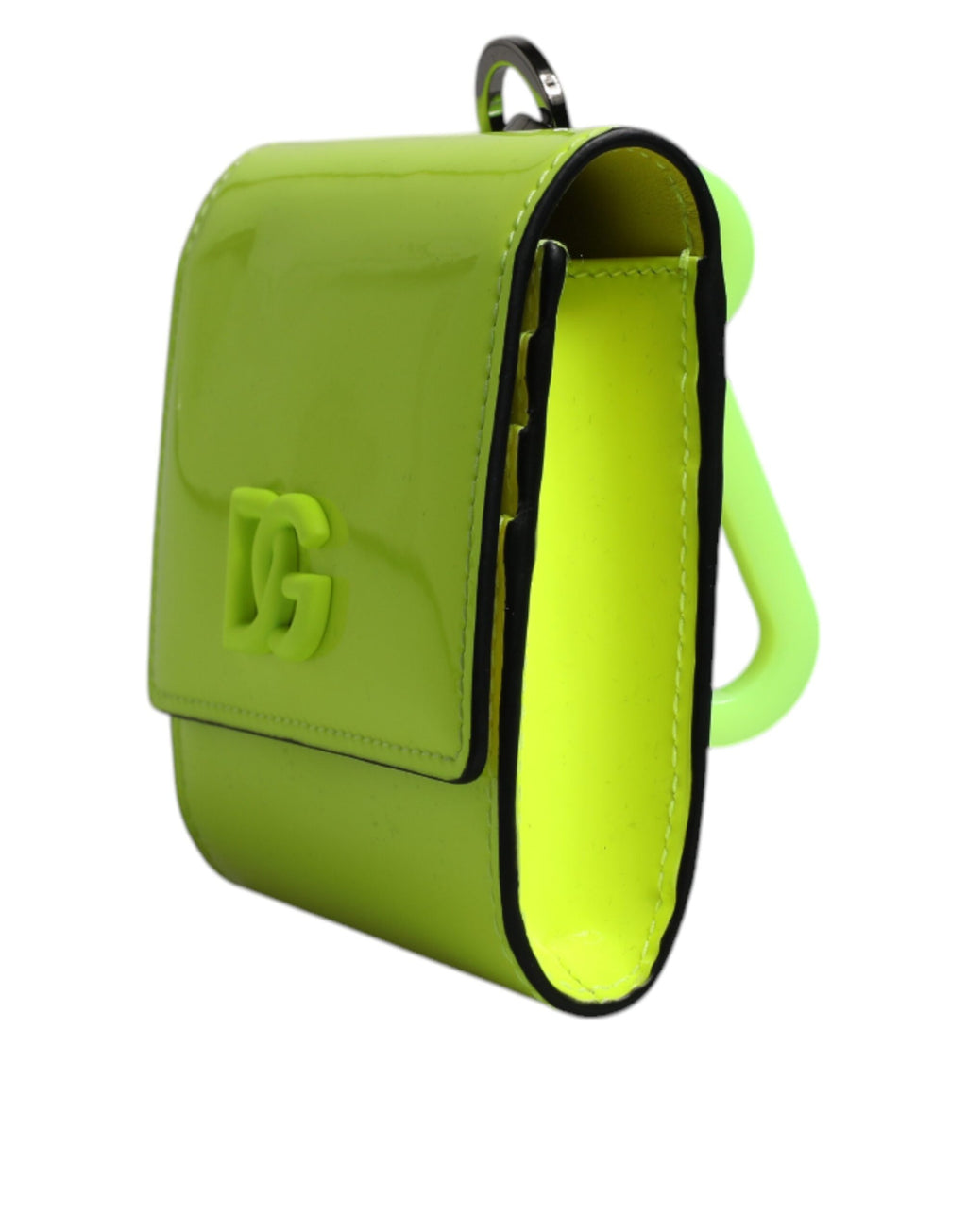 Dolce &amp; Gabbana Yellow Green Bifold DG Logo Neck Strap Cardholder Wallet