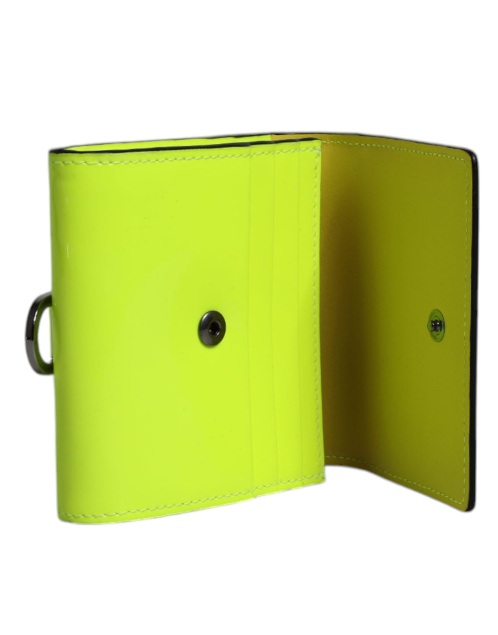 Dolce &amp; Gabbana Yellow Green Bifold DG Logo Neck Strap Cardholder Wallet