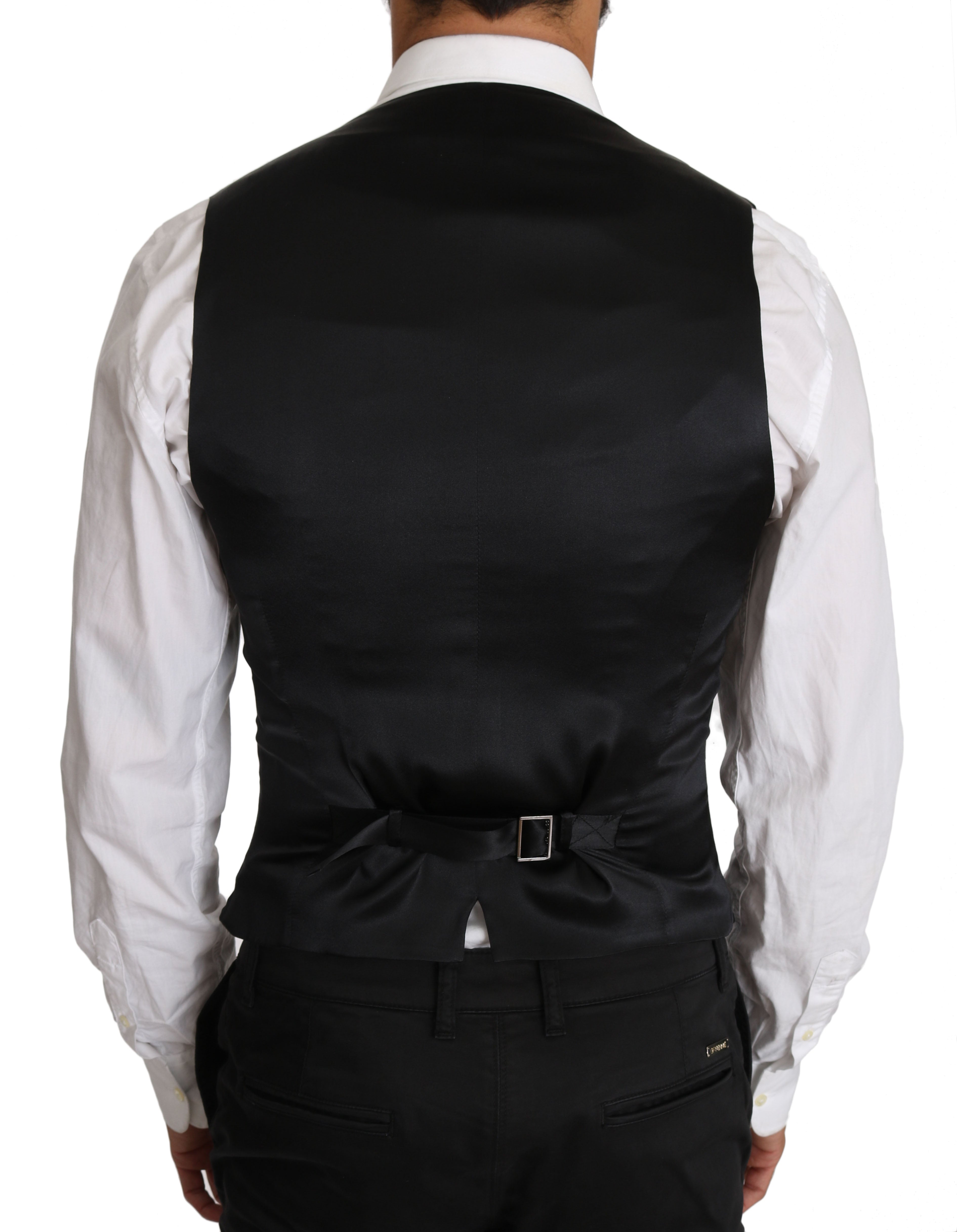 Dolce &amp; Gabbana Gray Wool Double Breasted Waistcoat Vest