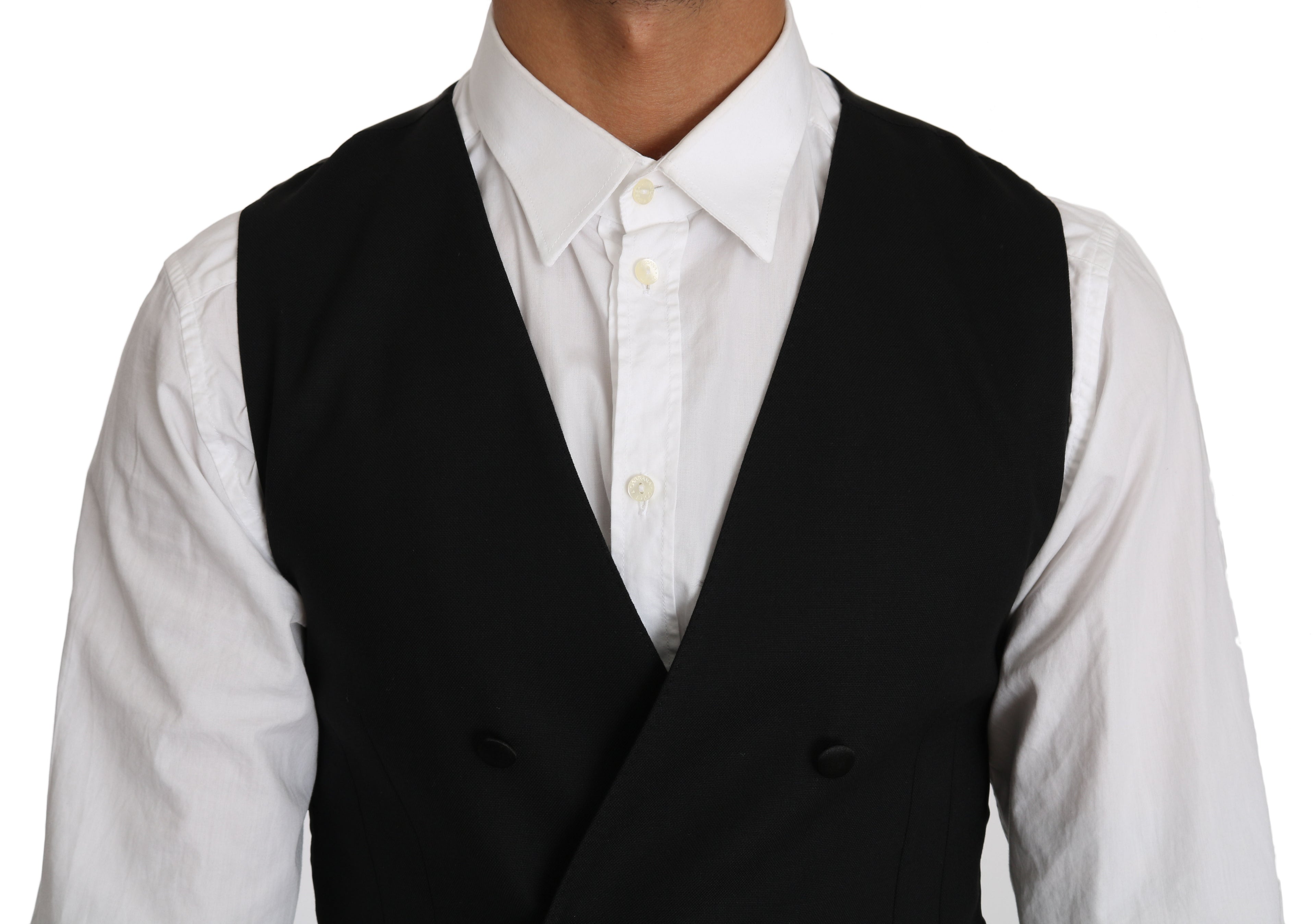 Dolce &amp; Gabbana Gray Wool Double Breasted Waistcoat Vest
