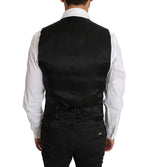 Dolce &amp; Gabbana Black Solid Wool Silk Waistcoat Vest