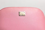 Dolce &amp; Gabbana Pink Leather DG Logo Zip Around Hand Purse Pouch Wallet