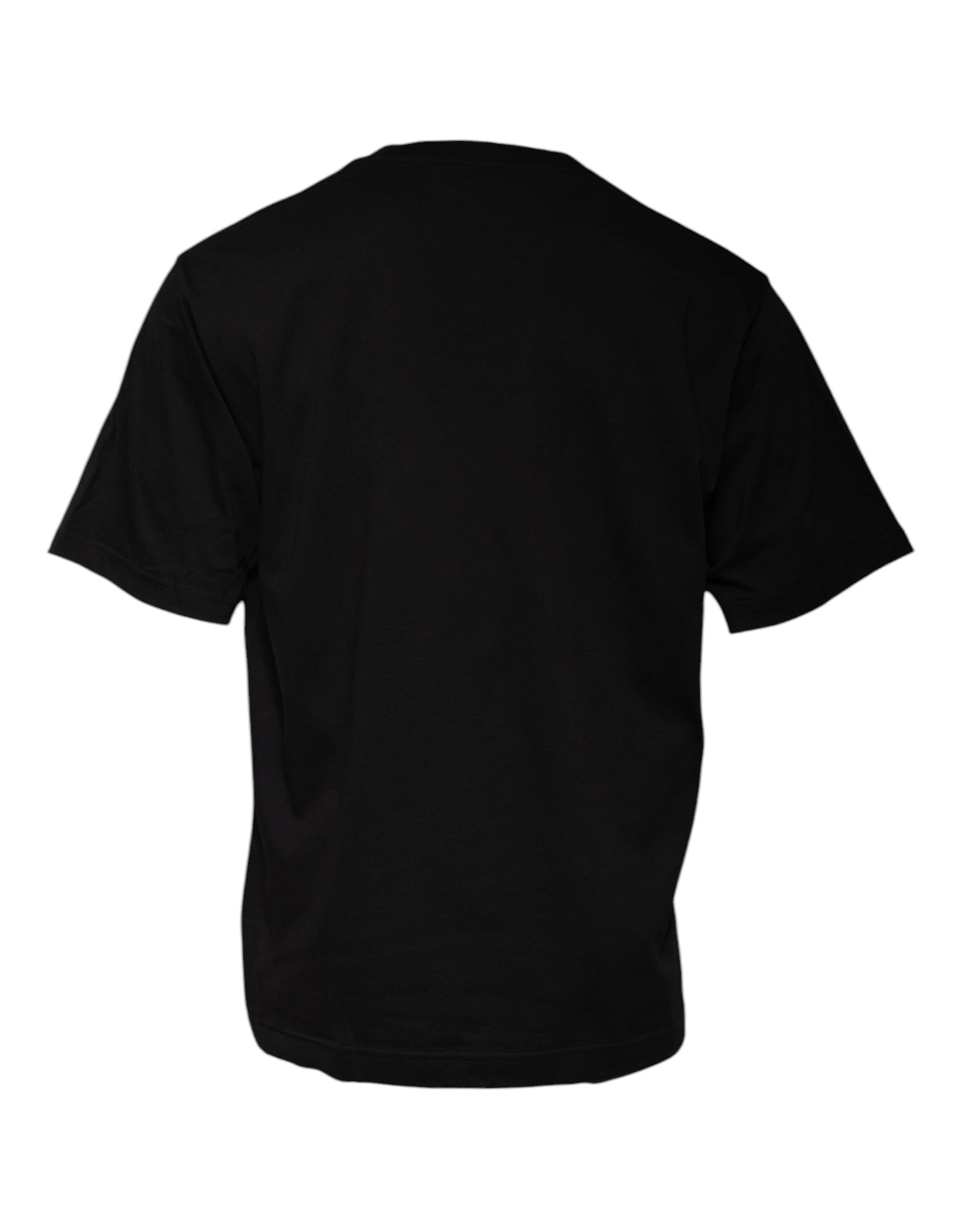 Dolce &amp; Gabbana Black Logo Print Cotton Crew Neck T-shirt