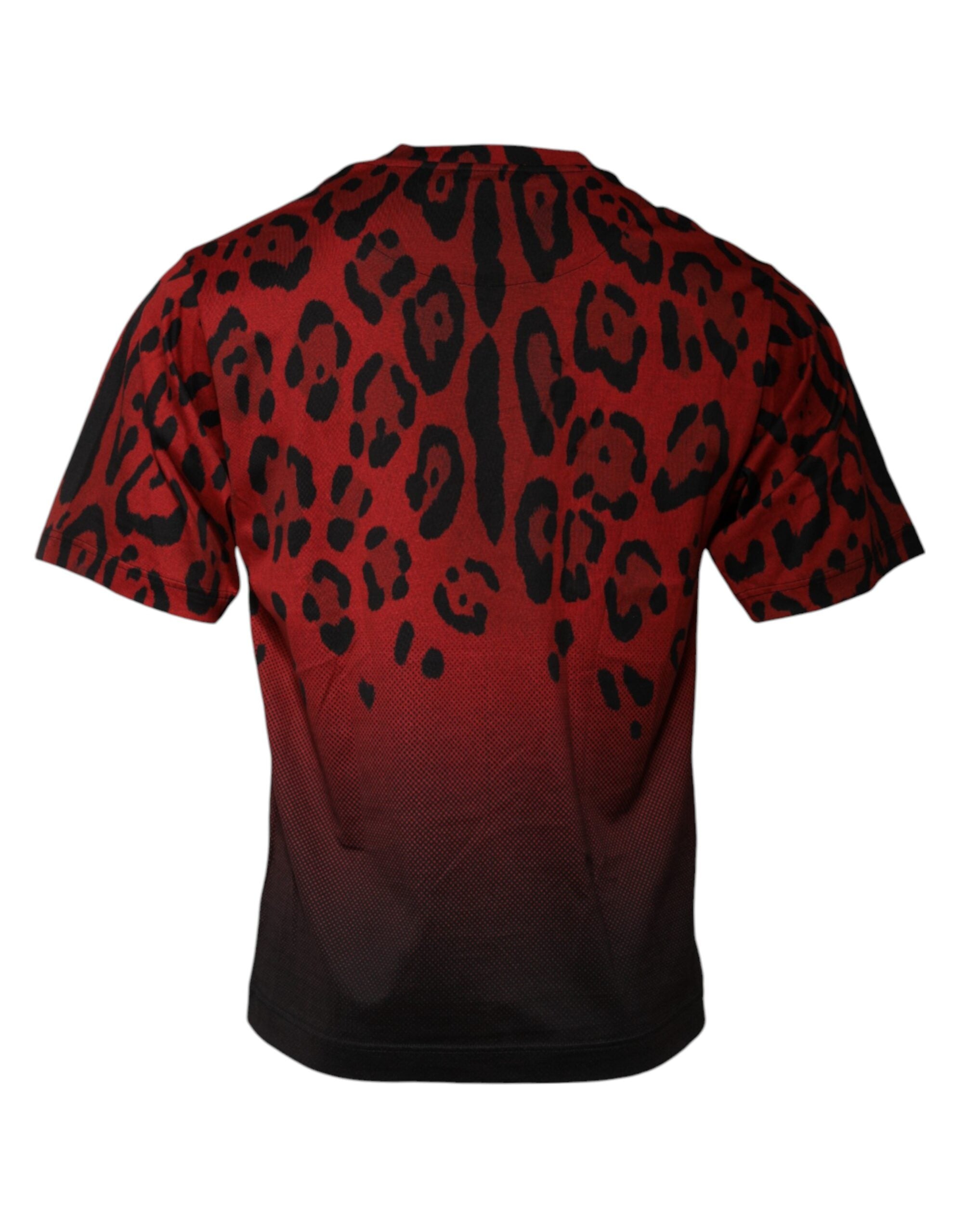 Dolce &amp; Gabbana Red Leopard Cotton Short Sleeves T-shirt