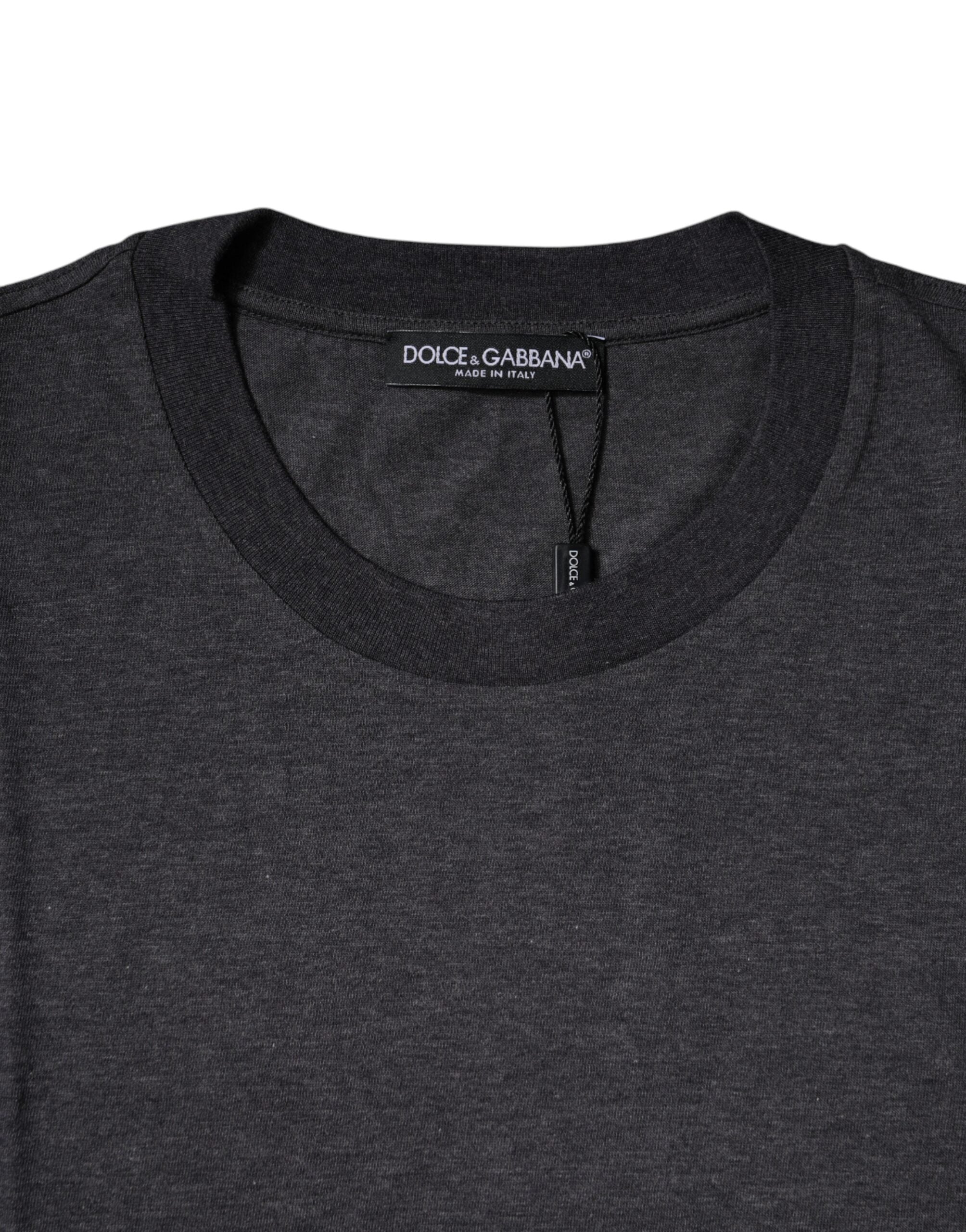 Dolce &amp; Gabbana Dark Gray Crew Neck Short Sleeves T-shirt