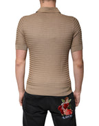 Dolce &amp; Gabbana Brown Collared Short Sleeves Polo T-shirt