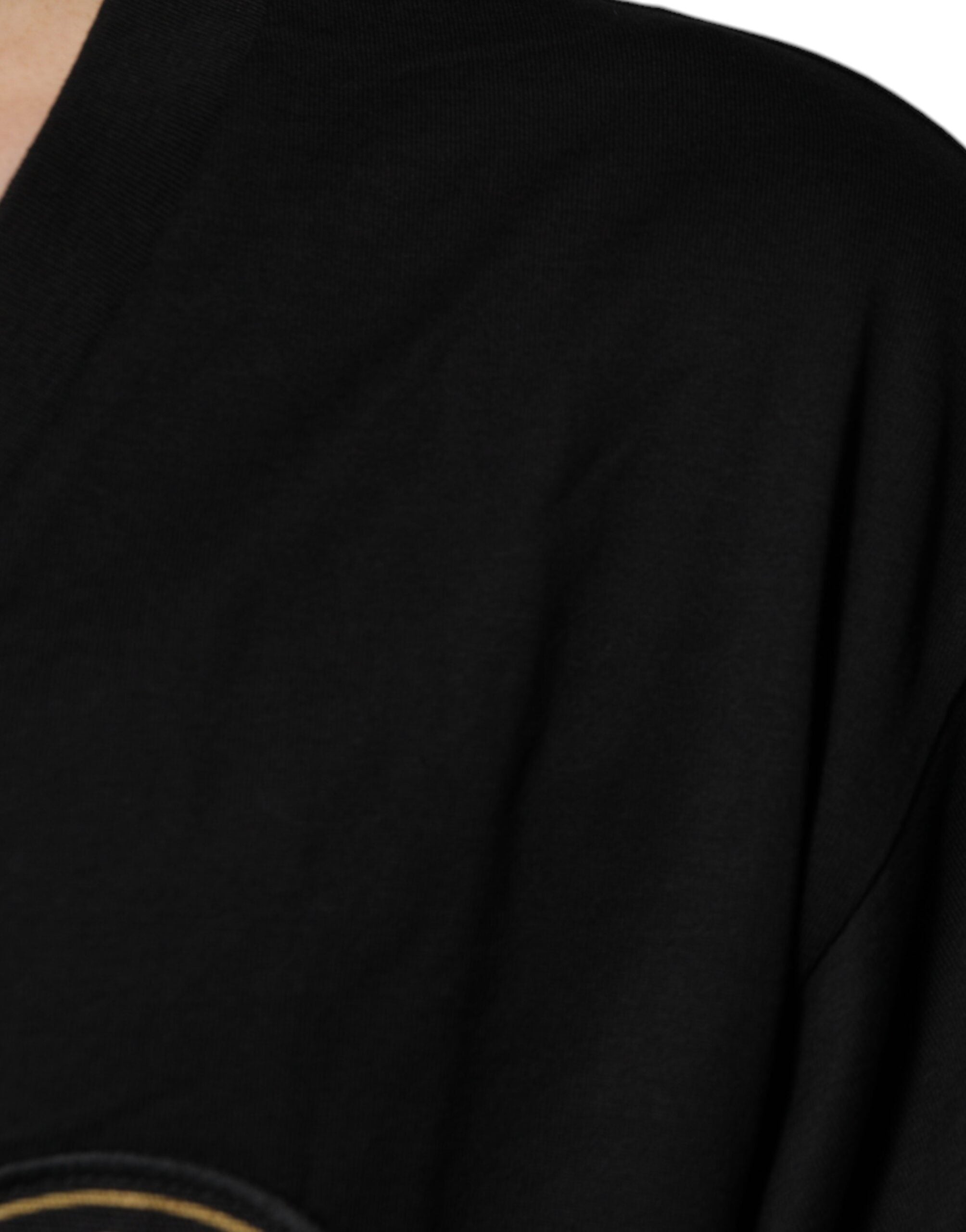 Dolce &amp; Gabbana Black Cotton Logo Vneck Short Sleeve T-shirt
