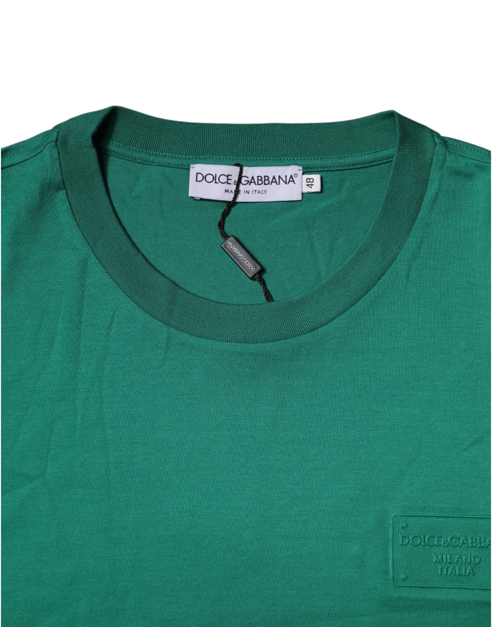 Dolce &amp; Gabbana Green Logo Crew Neck Short Sleeves T-shirt