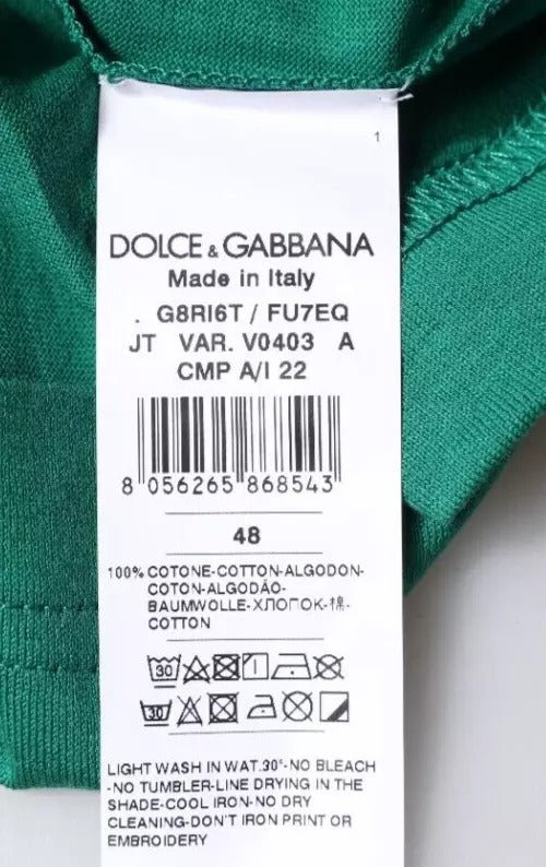 Dolce &amp; Gabbana Green Logo Crew Neck Short Sleeves T-shirt