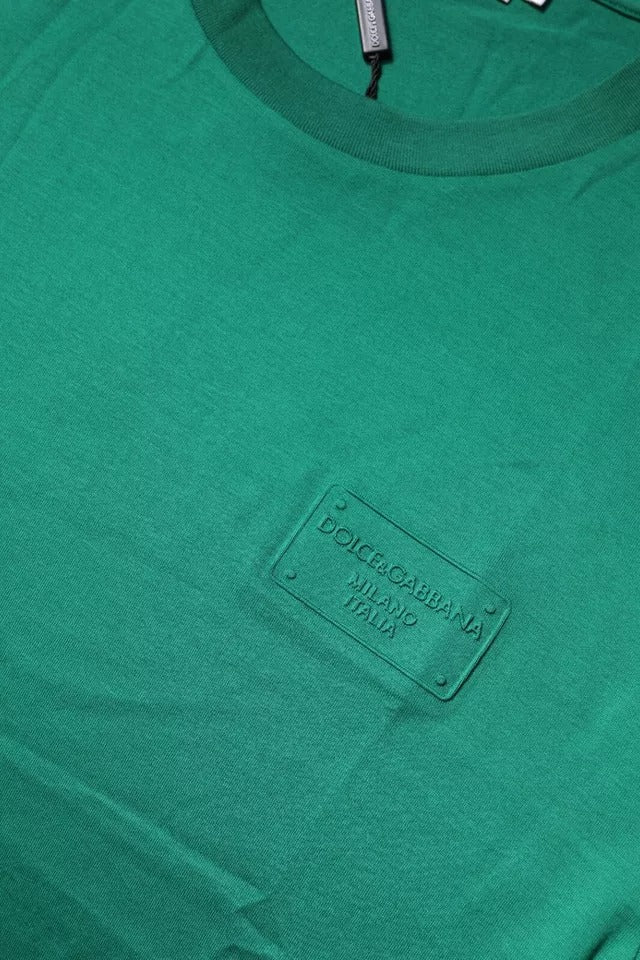 Dolce &amp; Gabbana Green Logo Crew Neck Short Sleeves T-shirt
