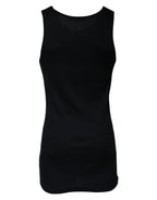 Dolce &amp; Gabbana Black Cotton Sleeveless Round Neck Tank T-shirt