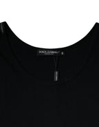 Dolce &amp; Gabbana Black Cotton Sleeveless Round Neck Tank T-shirt