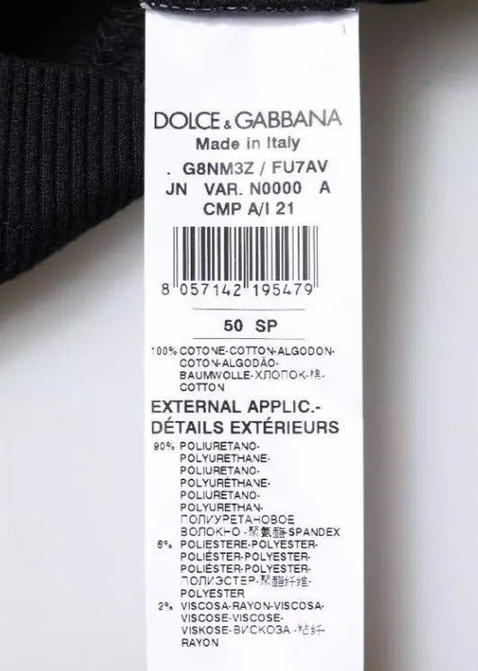 Dolce &amp; Gabbana Black Cotton Sleeveless Round Neck Tank T-shirt