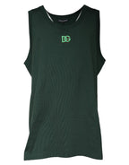 Dolce &amp; Gabbana Green DG Sleeveless Round Neck Tank T-shirt