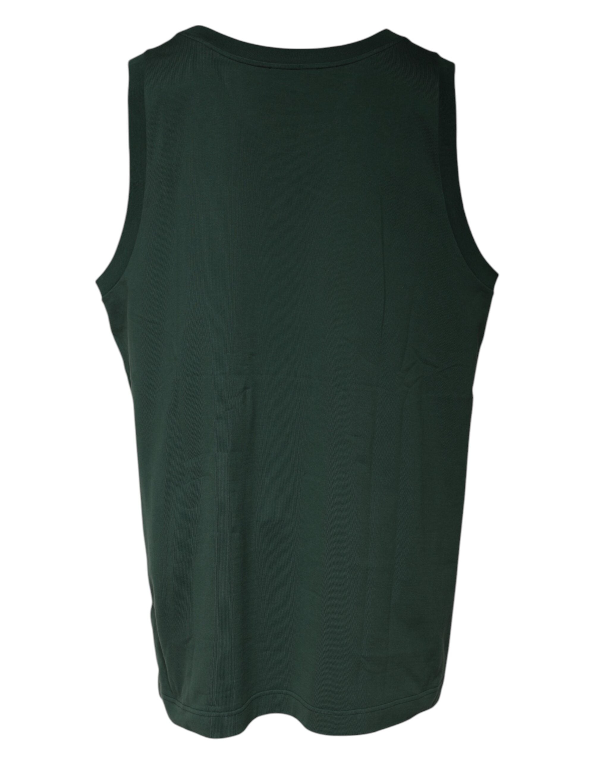 Dolce &amp; Gabbana Green DG Sleeveless Round Neck Tank T-shirt
