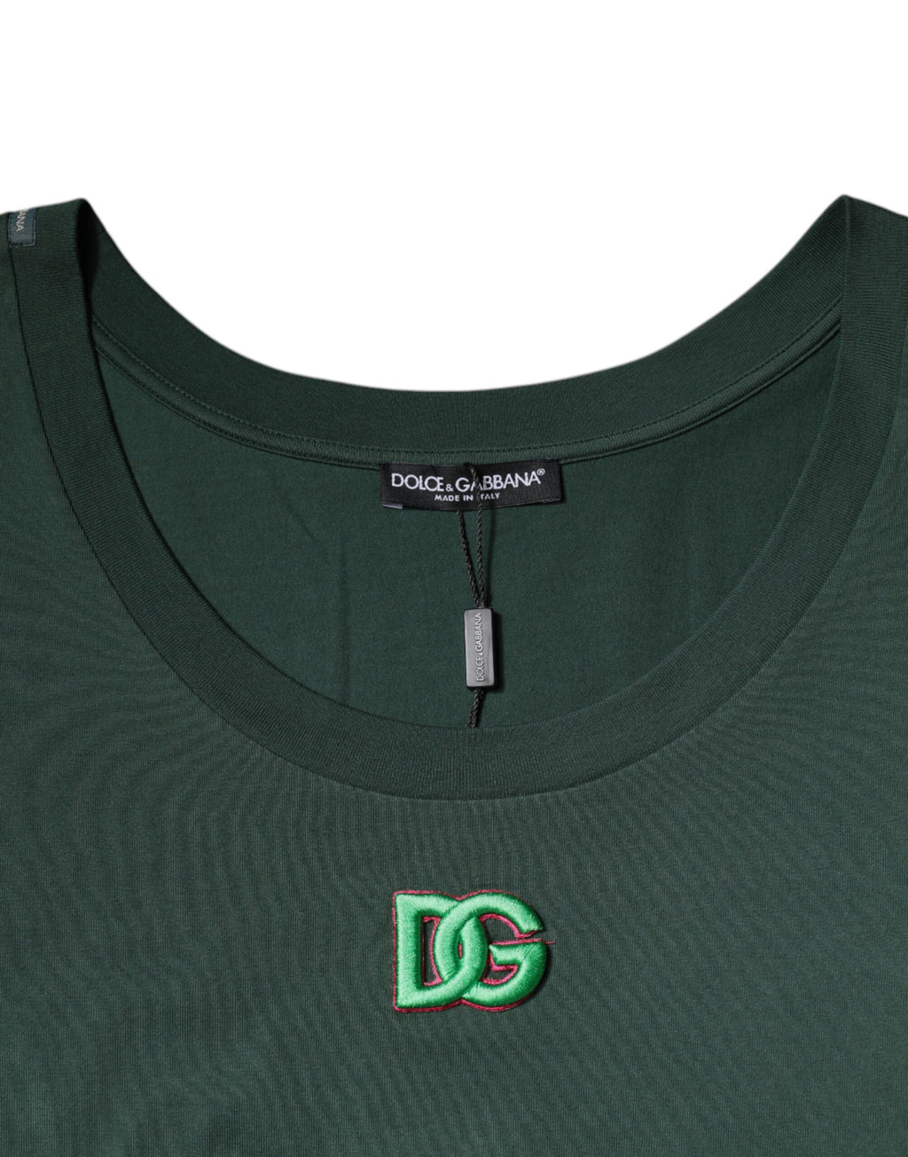 Dolce &amp; Gabbana Green DG Sleeveless Round Neck Tank T-shirt