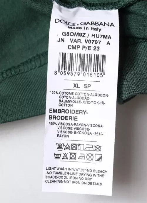 Dolce &amp; Gabbana Green DG Sleeveless Round Neck Tank T-shirt