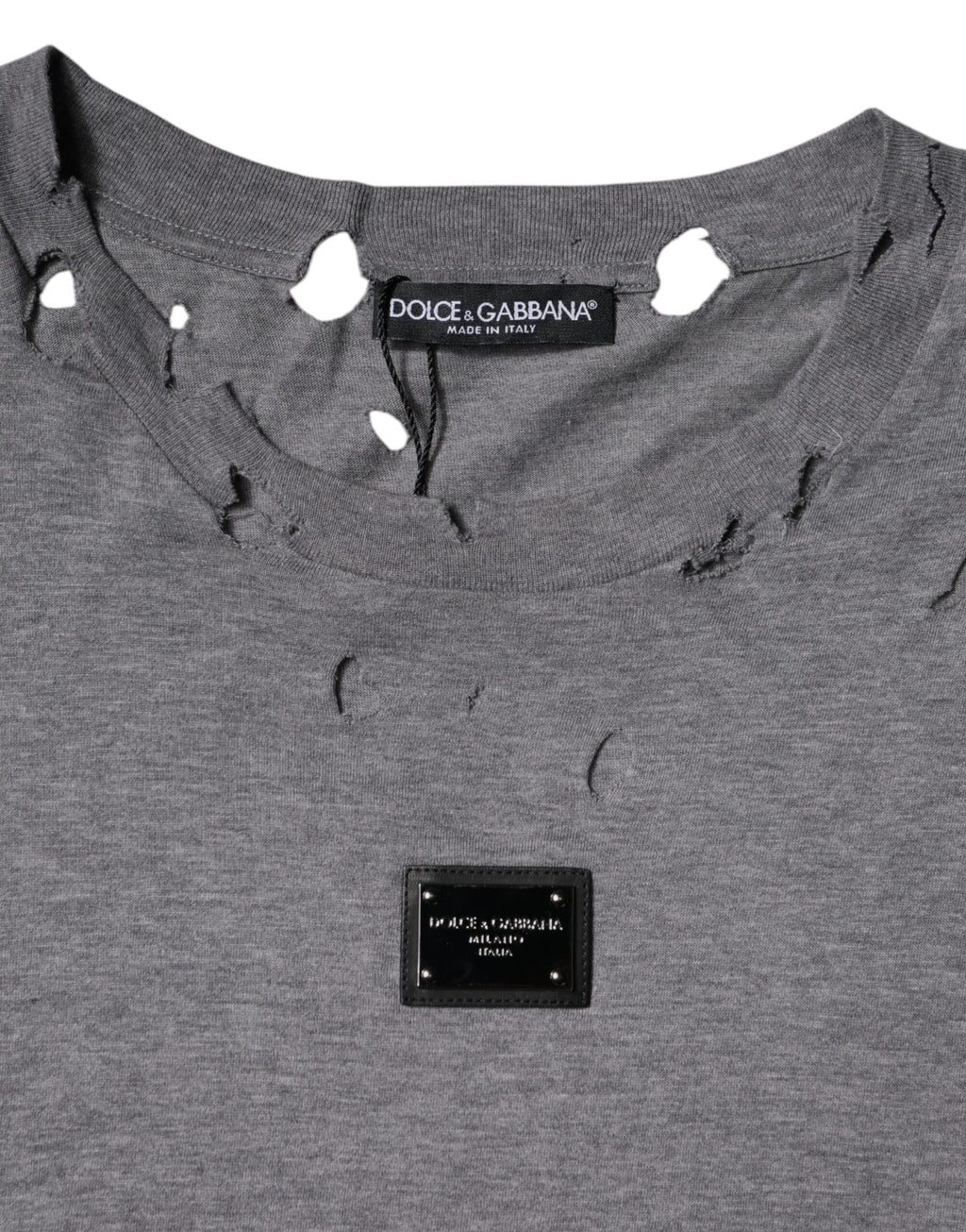 Dolce &amp; Gabbana Gray Logo Crew Neck Short Sleeves T-shirt